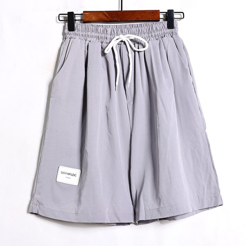 2026年夏季新品时尚情侣款松紧腰薄款宽松显瘦运动短裤简约纯色潮