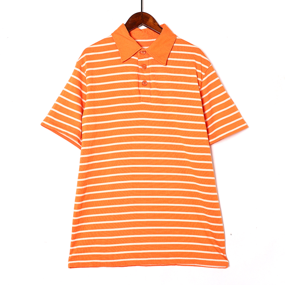 2024年夏季新品男士时尚条纹POLOt恤衫韩版百搭宽松显瘦翻领上衣