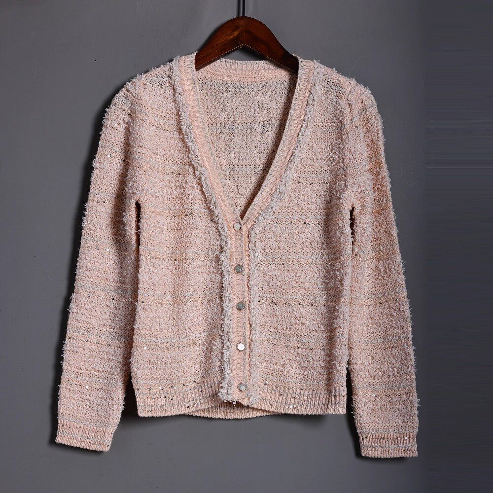 针织衫女2025年秋冬季新品女装时尚V领单排扣长袖开衫减龄上衣潮