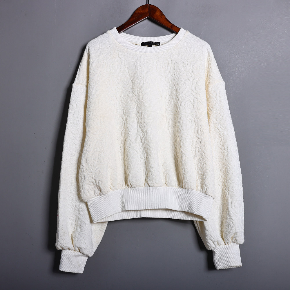 2026年春秋季新品女装简约时尚圆领套头纯色宽松长袖休闲运动卫衣