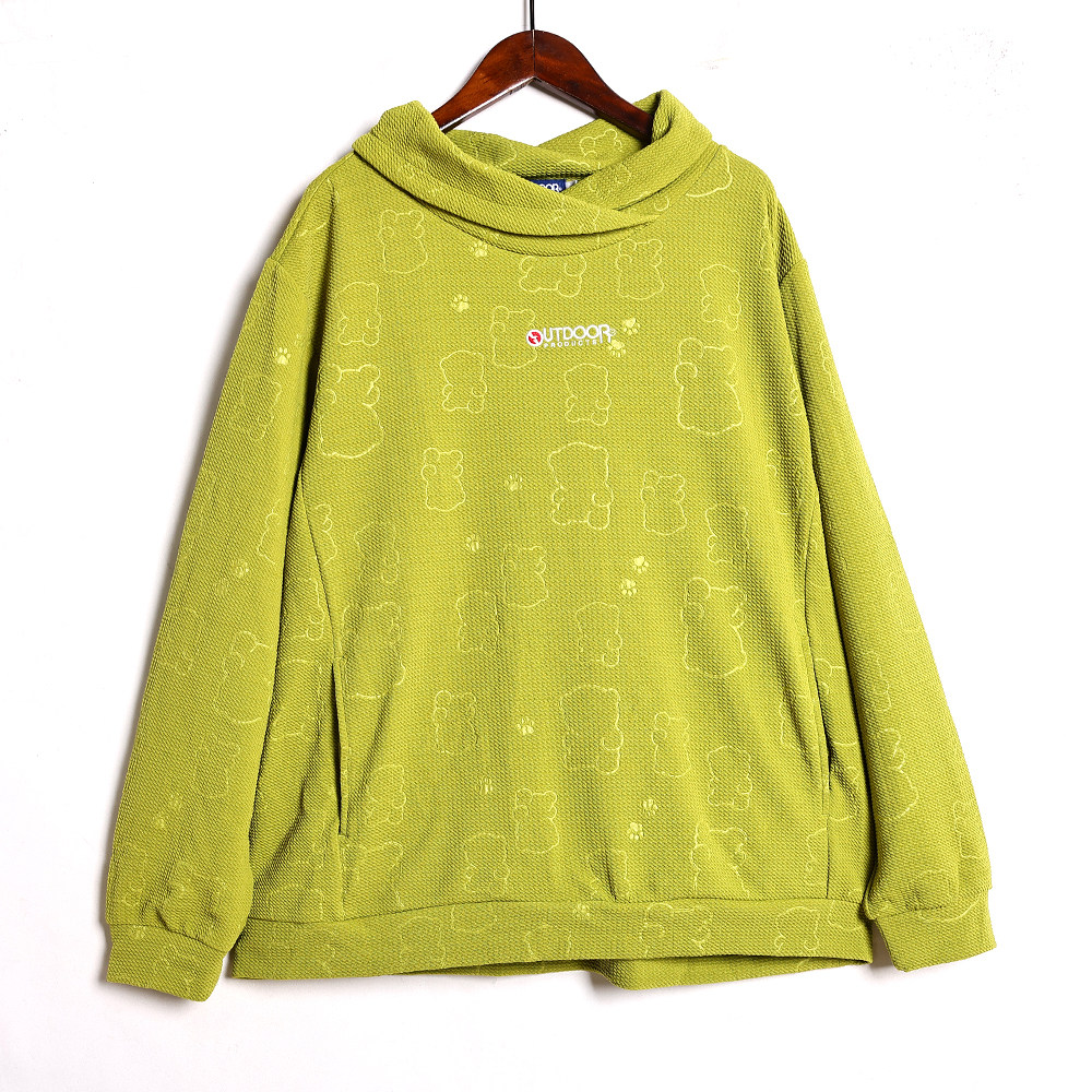 2026年春秋季时尚简约纯色翻领宽松显瘦长袖休闲卫衣日系运动上衣