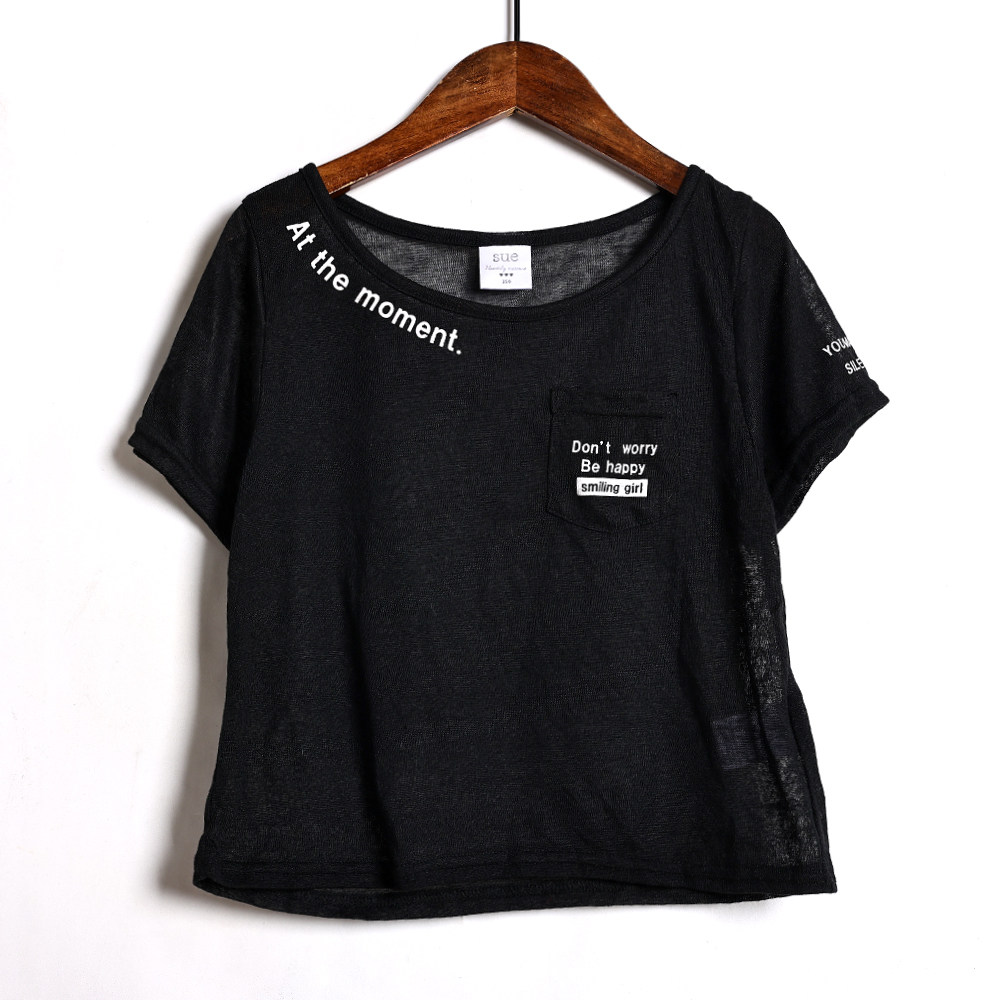 夏季儿童薄款透气字母印花圆领套头短袖体恤罩衣宽松透气潮