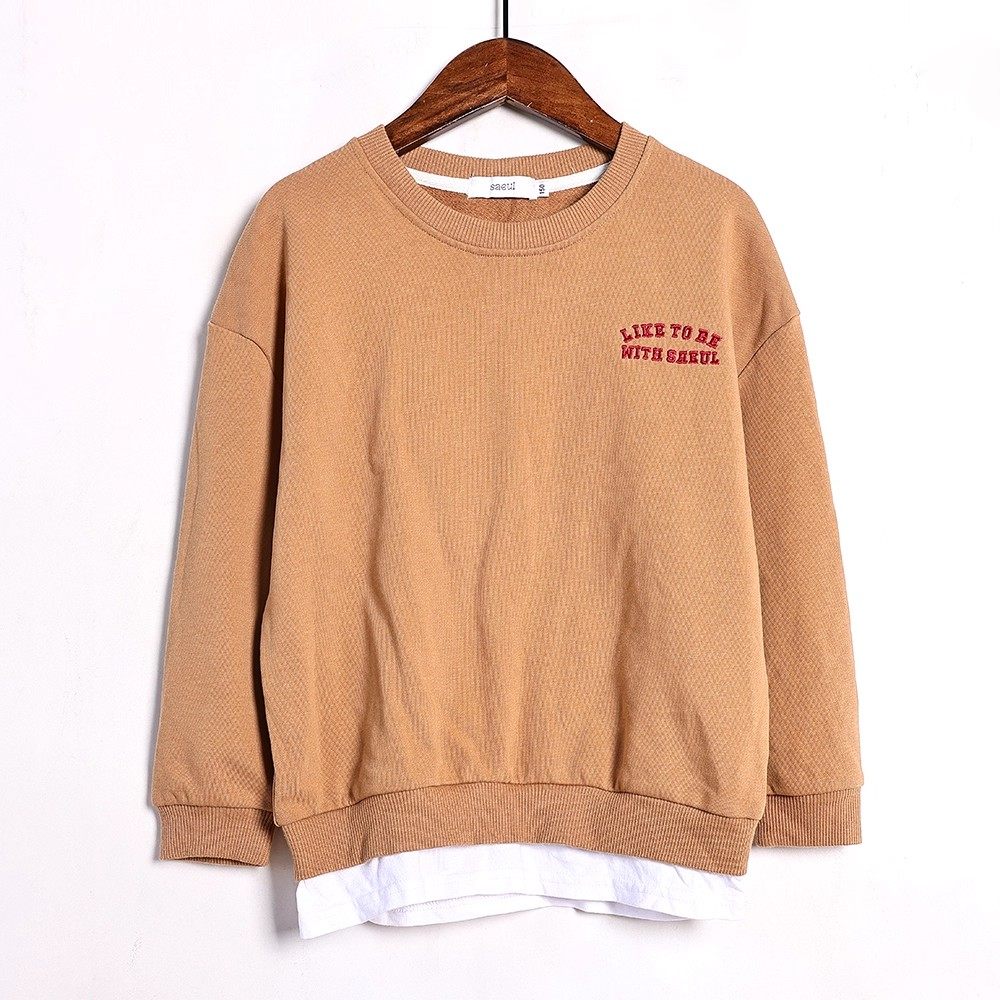 假2件儿童卫衣2025年春秋季套头宽松中大童字母时尚休闲运动上衣