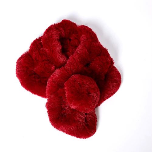 韩版可爱短款毛球围脖百搭秋冬季少女温柔仿皮草保暖交叉小脖套