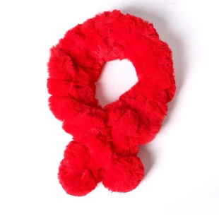 日系可爱毛绒围巾2025秋冬新款仿皮草柔软保暖编织围脖短款毛领女