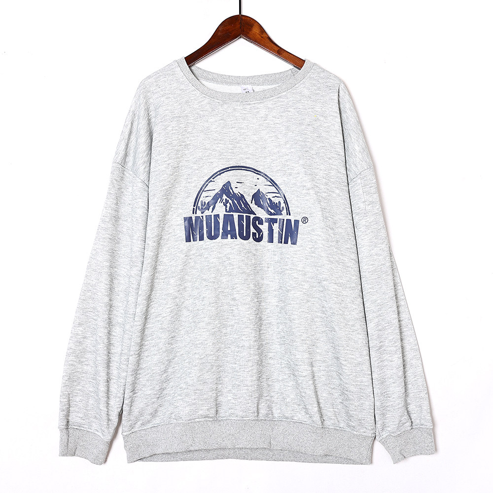 2026年春秋季宽松大码时尚字母印花情侣款圆领套头长袖运动卫衣潮