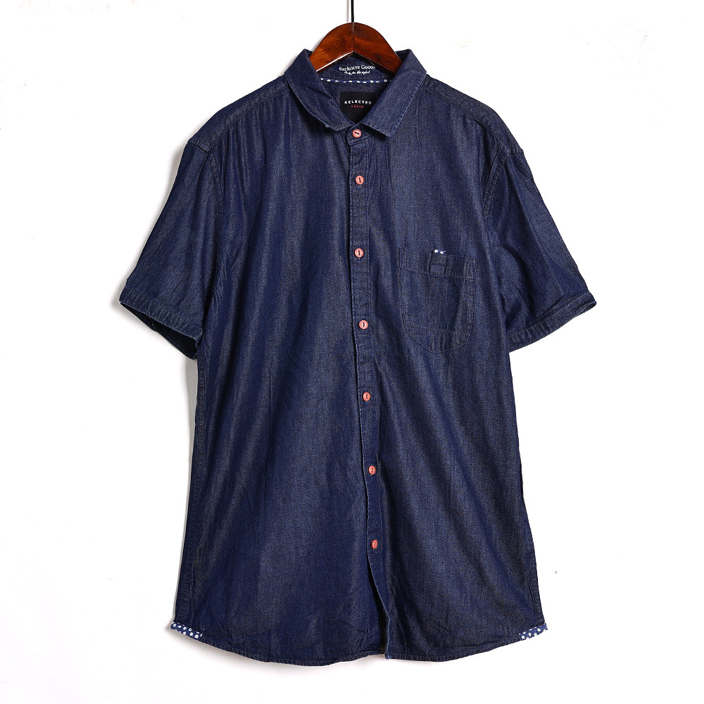 夏季新品时尚男士薄款短袖休闲衬衫韩版洋气宽松显瘦上衣衬衣潮