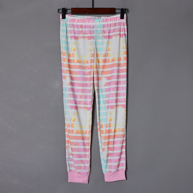 女童家居裤2025年春秋季薄款透气小清新松紧腰休闲裤长裤睡裤潮