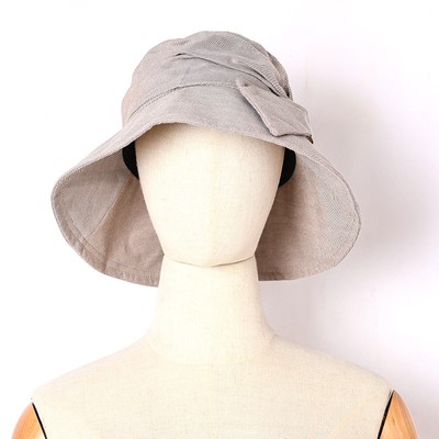 春夏季淑女洋气大帽檐太阳帽韩版日系简约纯色蝴蝶结防晒遮阳帽潮