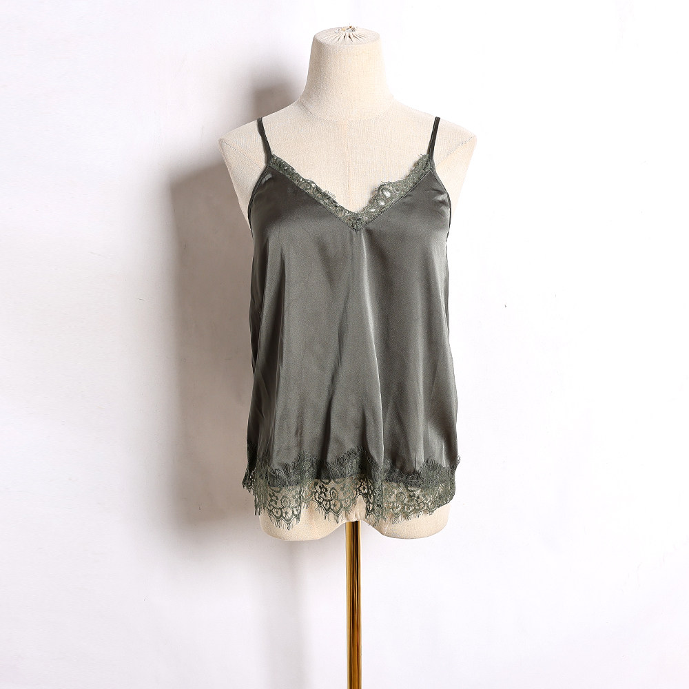 吊带女2025年夏季新品女装性感露肩蕾丝拼接小背心打底衫内搭小衫