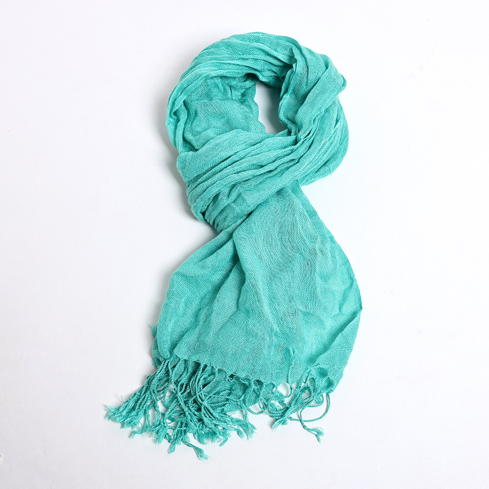 流苏围巾2025年春秋冬季时尚百搭纯色围巾韩版洋气长围脖潮