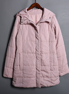秋冬季女装中长款保暖防寒连帽加厚棉衣外套韩版简约宽松棉服潮