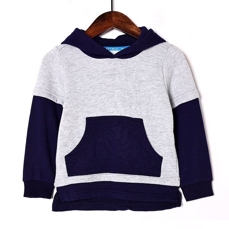 2025年春秋季新品男童拼接超萌可爱儿童连帽长袖卫衣帅气洋气潮