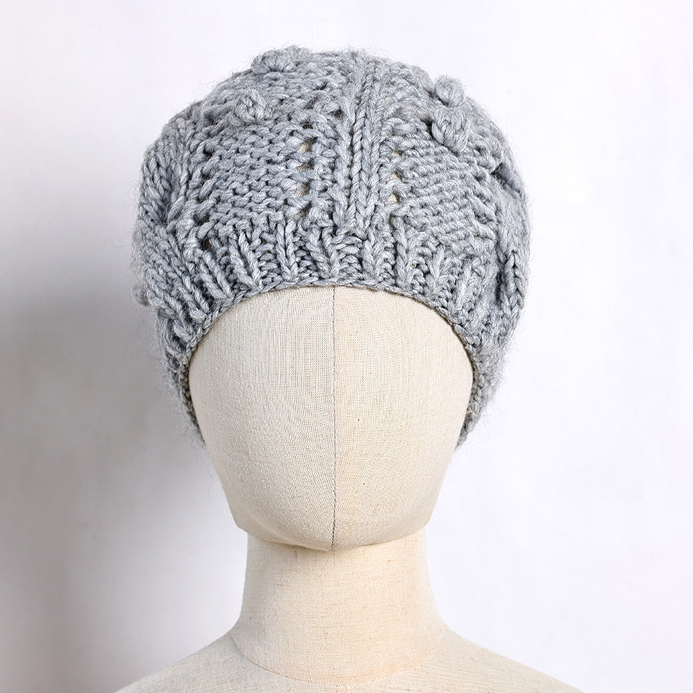 韩版时尚设计感秋冬季新品女式针织帽子潮韩版时尚洋气麻花贝雷帽