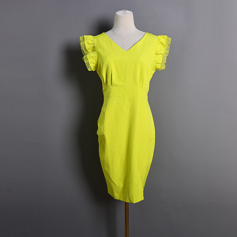 夏季女士收腰V领无袖背心裙韩版时尚套头减龄荷叶边中长款连衣裙,女装/女士精品,连衣裙,淘宝优惠券,粉丝福利购,淘宝优惠卷