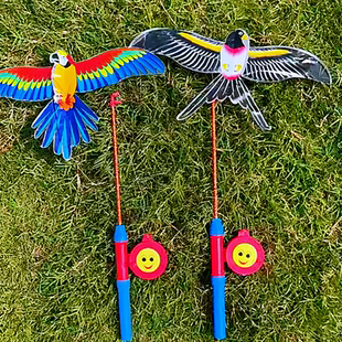 新款 钓鱼竿风筝儿童手持小孩专用迷你网红卡通风筝小号微风易飞