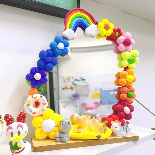 小红书超轻粘土镜子diy