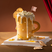 大教堂 父亲节创意奶油戚风生日蛋糕北京同城配送 都在酒里了