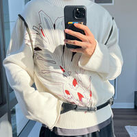 KIKO KOSTADINOV 22SS秋季新款圆领宽松印花白色针织衫情侣毛衣男 thumbnail 4