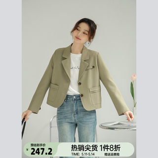 奈格薇儿小个子复古西装外套女春秋2024新款超好看休闲短款西服