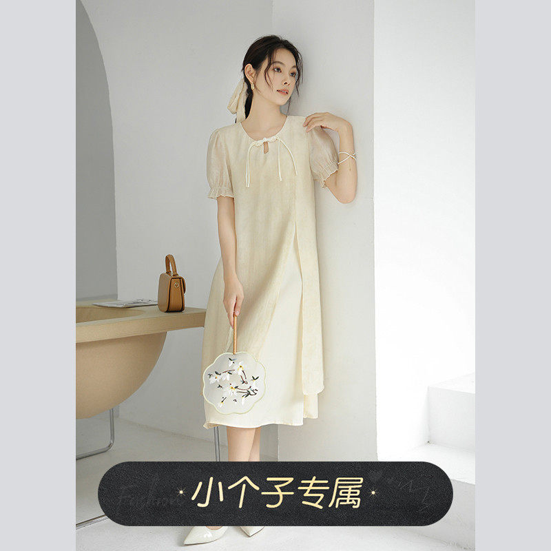 莱赛尔奈格薇儿小个子新中式连衣裙女夏2026新款国风旗袍天丝长裙