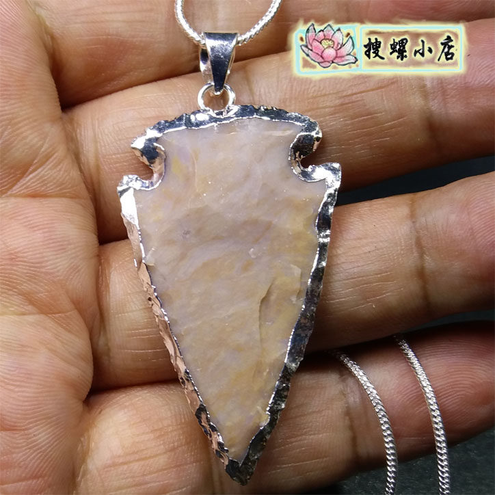 印第安燧石箭头包边吊坠
