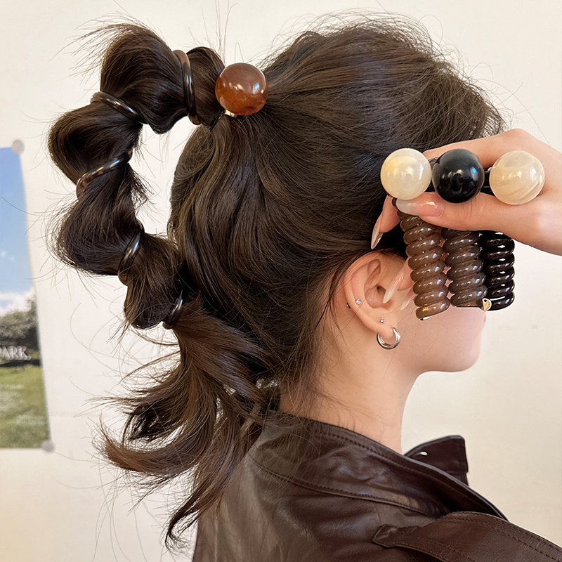 高弹力耐用~辫头绳女电话线发圈