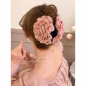 Caro同款 玫瑰花朵抓夹女2025新款 高级感后脑勺发夹头饰大号鲨鱼夹
