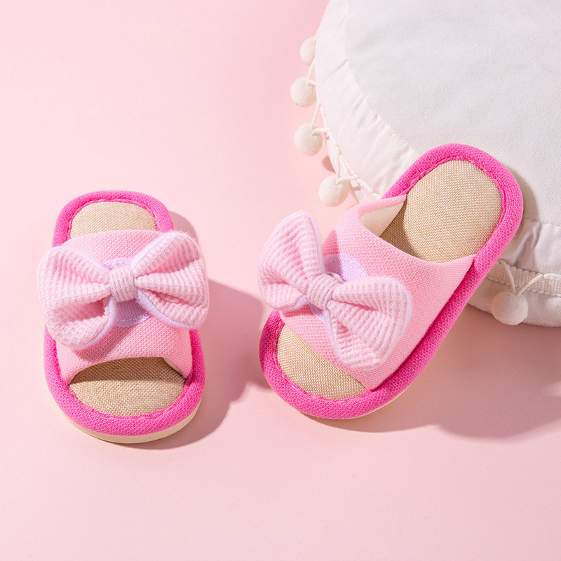 蝴蝶结女孩亚麻拖鞋1-3岁儿童布拖鞋室内家居宝宝拖鞋舒适四季2岁,童鞋/婴儿鞋/亲子鞋,儿童亚麻拖鞋,淘宝优惠券,粉丝福利购,淘宝优惠卷