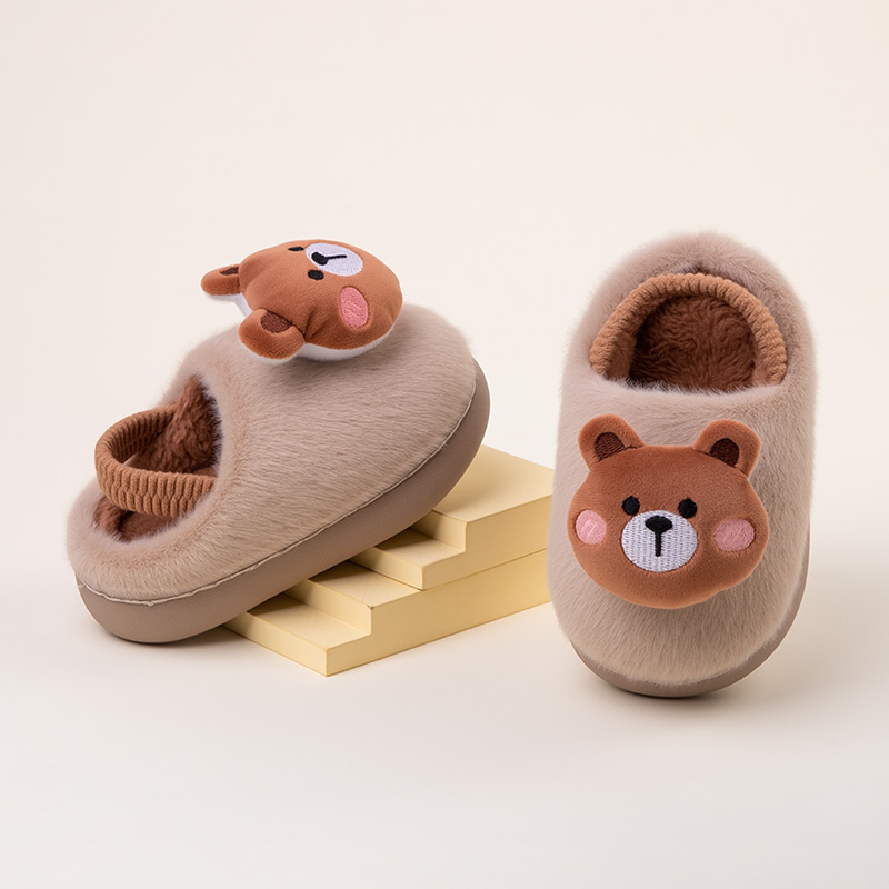 儿童棉拖鞋冬季男童2025新款毛毛宝宝女童软底居家防滑室内婴幼儿