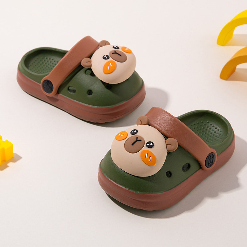 卡皮巴拉防滑拖鞋家居儿童凉拖幼儿园室内软底男女宝宝eva洞洞鞋