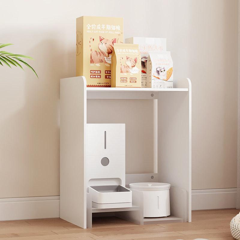 智能喂食器喂水器上方置物架猫粮猫砂宠物用品收纳架置物架实木