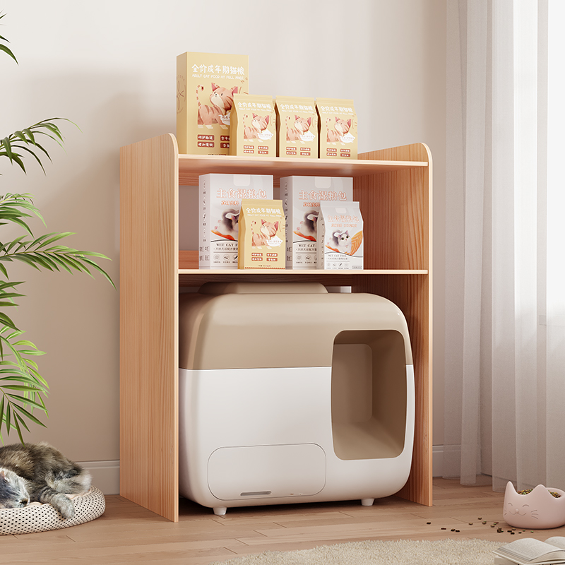猫砂盆置物架适用糯雪猫粮猫砂收纳架猫窝猫厕猫床一体可定制
