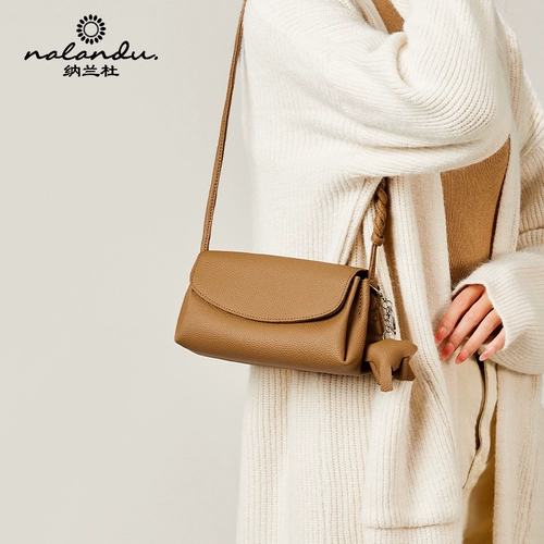 Маленькая сумка на одно плечо, зимняя сумка подмышку, коллекция 2023, из натуральной кожи