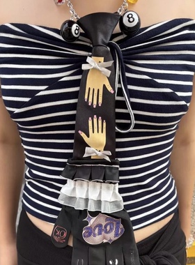 2026新款搞怪印花手套领带项链配饰