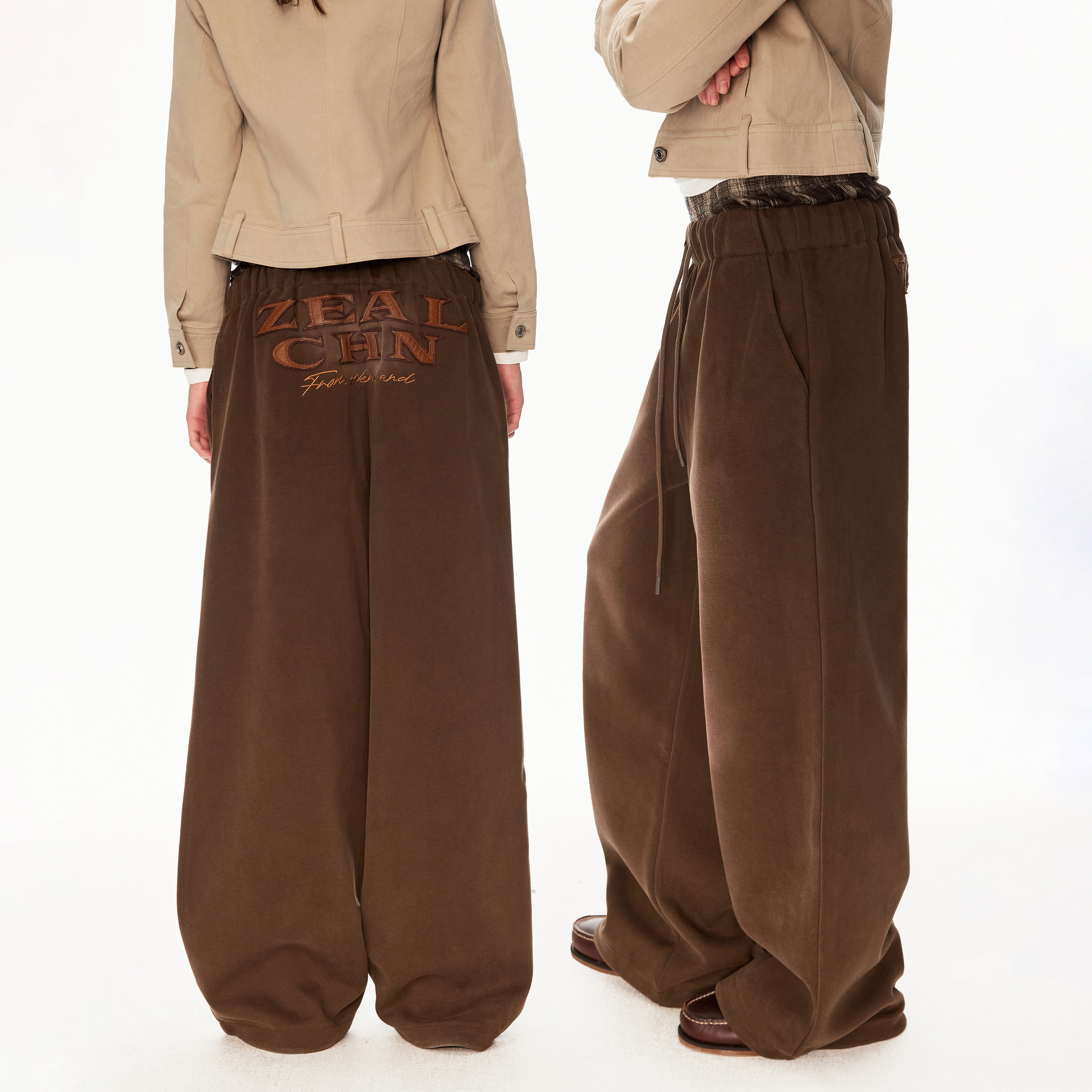 MADWITCH复古格纹拼接双腰头水洗卫裤男女做旧痞帅宽松直筒休闲裤,男装,休闲裤,淘宝优惠券,粉丝福利购,淘宝优惠卷