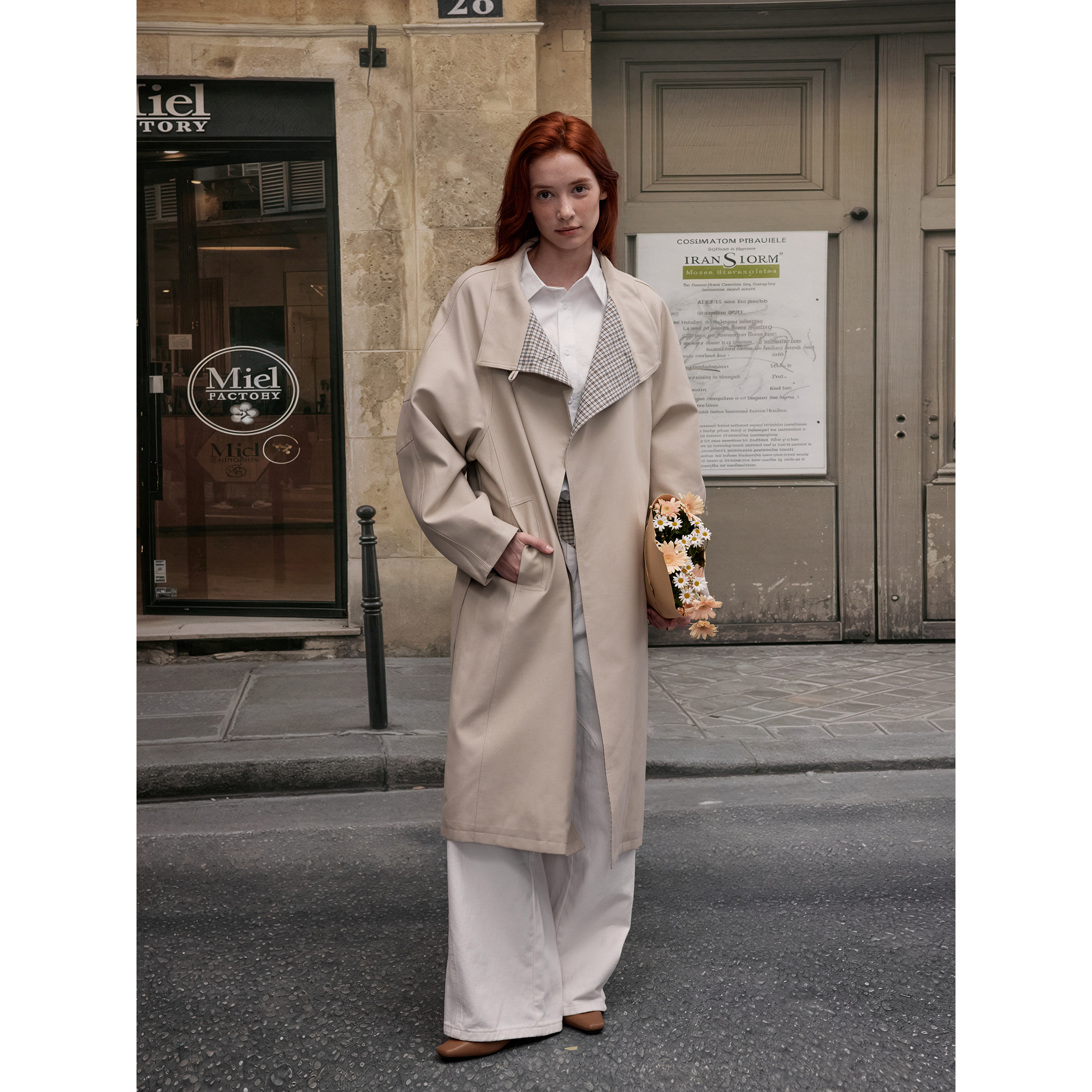 MADWITCH中长款莱赛尔过膝风衣