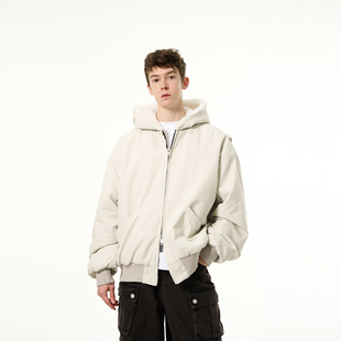 MADWITCH复古cleanfit座山雕冬季加绒加厚外套男工装水洗棉服夹克