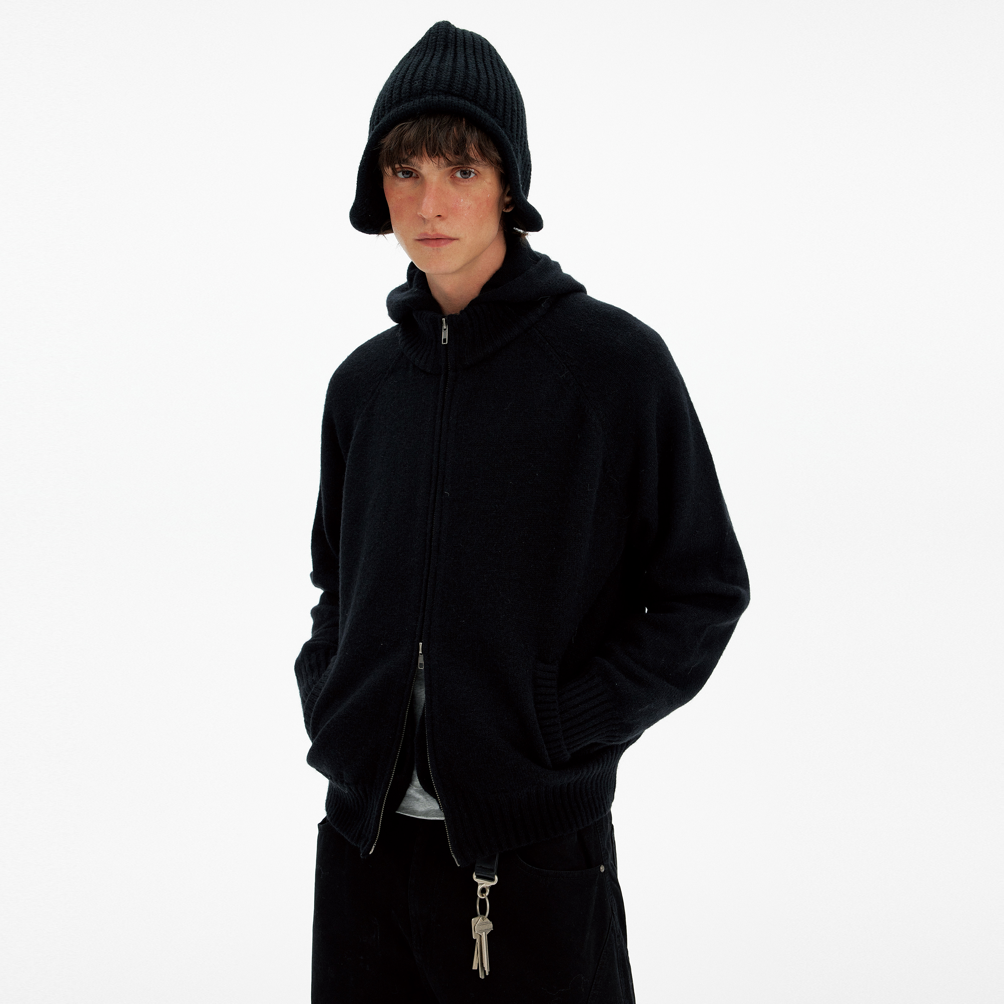 MADWITCH复古慵懒感连帽针织毛衣