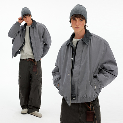 MADWITCH复古潮牌假两件保暖棉服