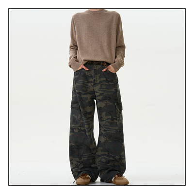 MADWITCH美式复古迷彩工装裤