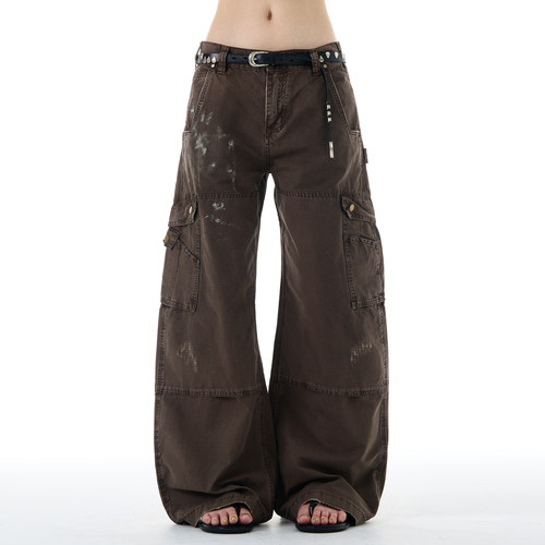 MADWITCH美式dirtyfit工装牛仔裤