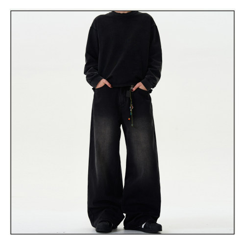 MADWITCH复古水洗bootcut牛仔裤