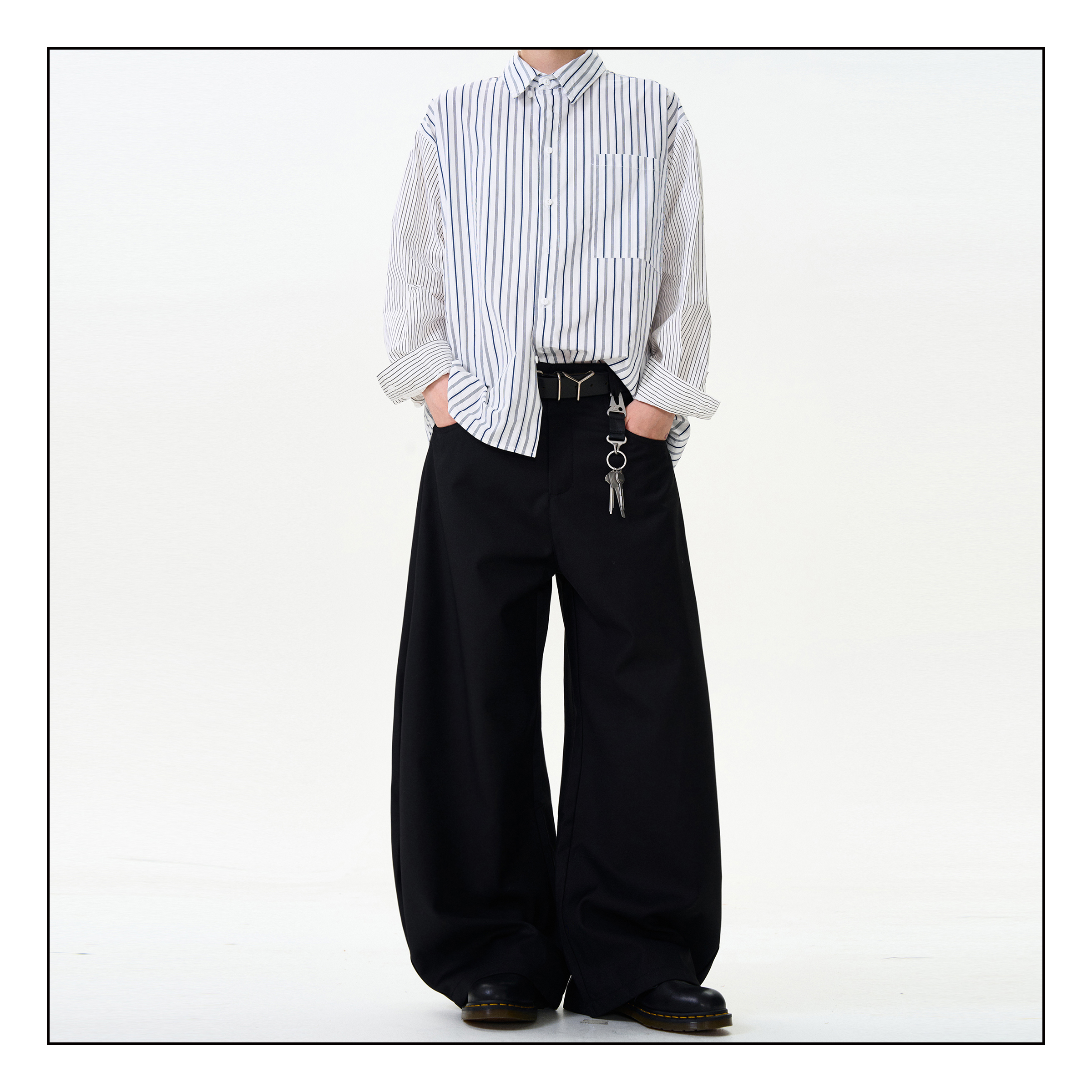 MADWITCH美式复古弯刀休闲西裤