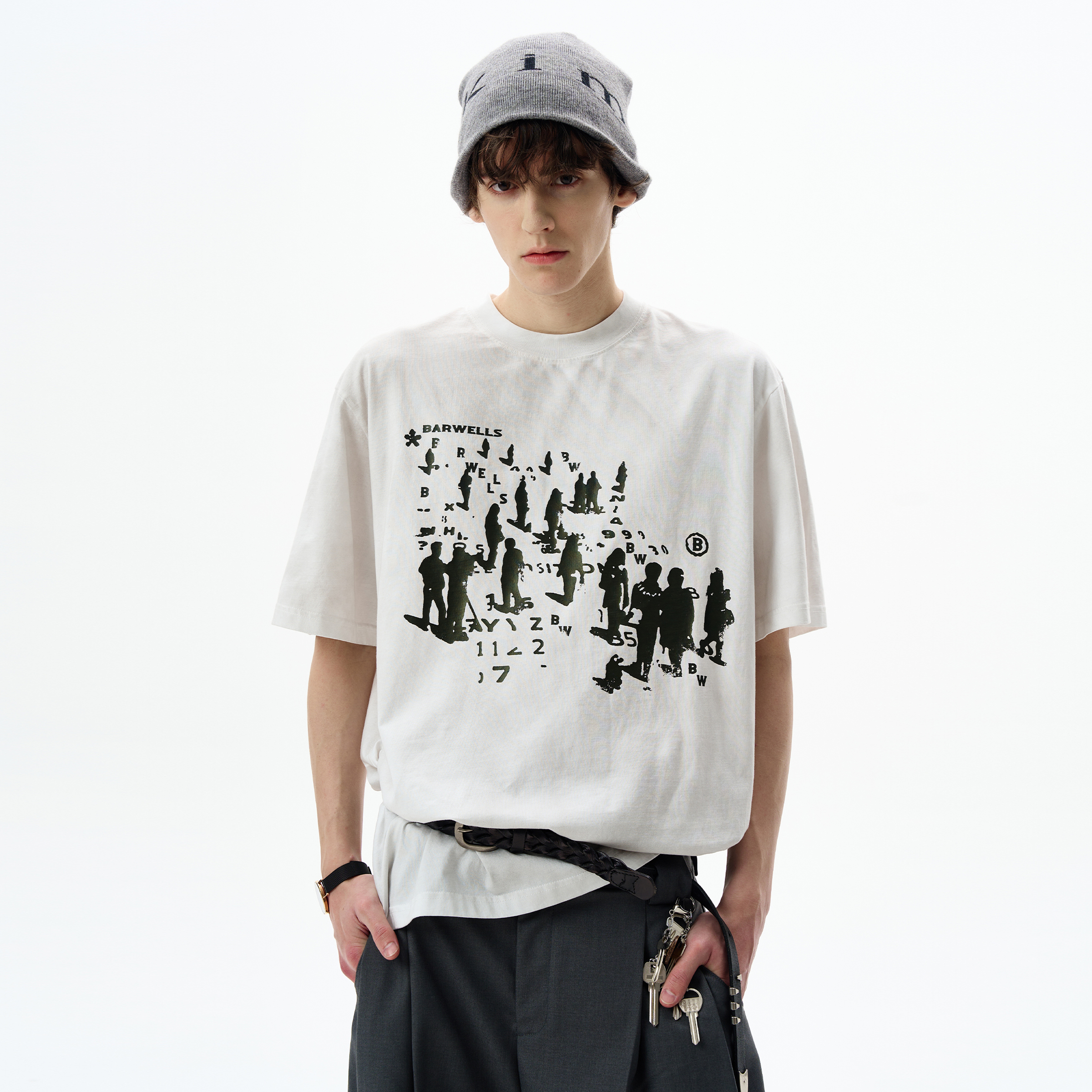 MADWITCH美式复古做旧印花短袖