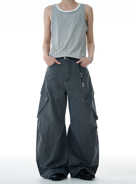 MADWITCH美式高街裁剪解构设计感工装裤男女宽松休闲oversize长裤