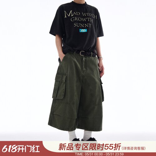 MADWITCH美式街头潮牌做旧工装裤