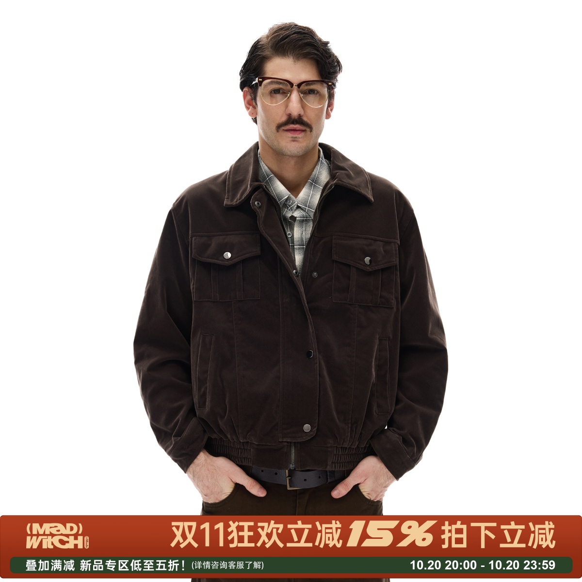 MADWITCH美式复古麂皮绒猎装夹克