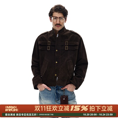 MADWITCH早秋复古仿麂皮夹克外套
