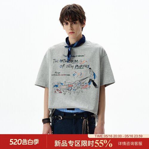 MADWITCH美式趣味印花少年感短袖